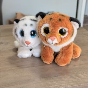 Pair Of Beenie Boo Tigers- Tiggs And Tundra